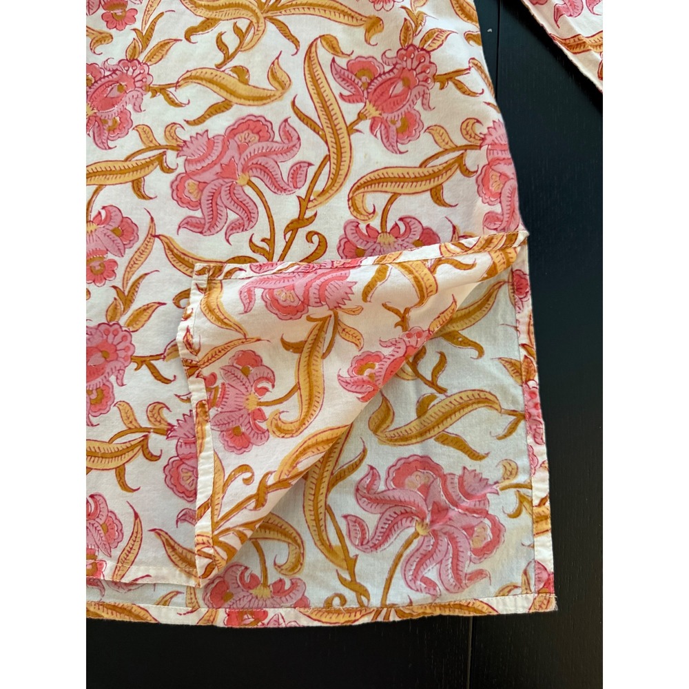 Westside Printed Cotton Tunic Shirt Womens Size M Floral Pink Sequin Lightweight - Picture 10 of 14